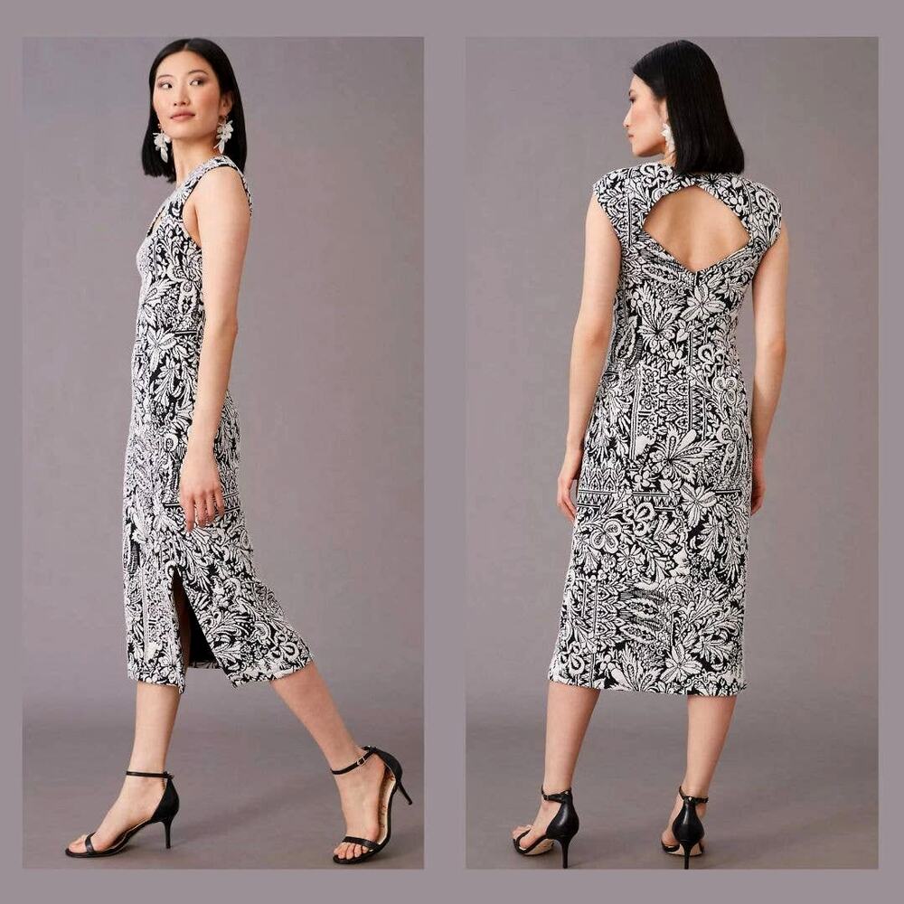 Anthropologie Jacquard Cut-Out Midi Dress - New - Small